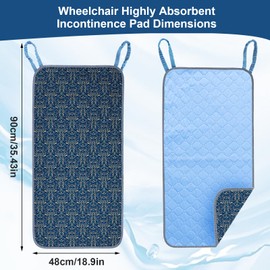 JFHNMLW Waterproof Highly Absorbent Incontinence Wheelchair Pads for Elderly (Dark Blue)