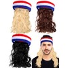 Giegxin 3 Pcs Mullet Wig for Men 4th of July