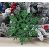 12pcs Glitter Snowflake Ornament for Christmas Tree Decoration-7 Inch,Emerald Green