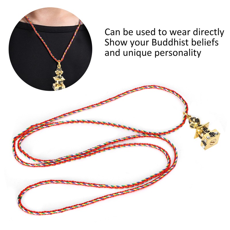 2Pcs Buddhist Pendant Vairocana Stupa Shaped Buddhism Necklace Clothing Bag
