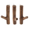 DESIGN DELIGHTS Set of 3 Wardrobe Hooks, Limb, Teak Root,