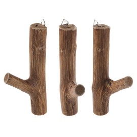 DESIGN DELIGHTS Set of 3 Wardrobe Hooks, Limb, Teak Root, Approx. 17 x 10 x 2.5 cm (H x D x W), Shabby Coat Hooks