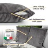 ANRO Decorative Cushion Cover Corduroy Dark Grey 50 x 50