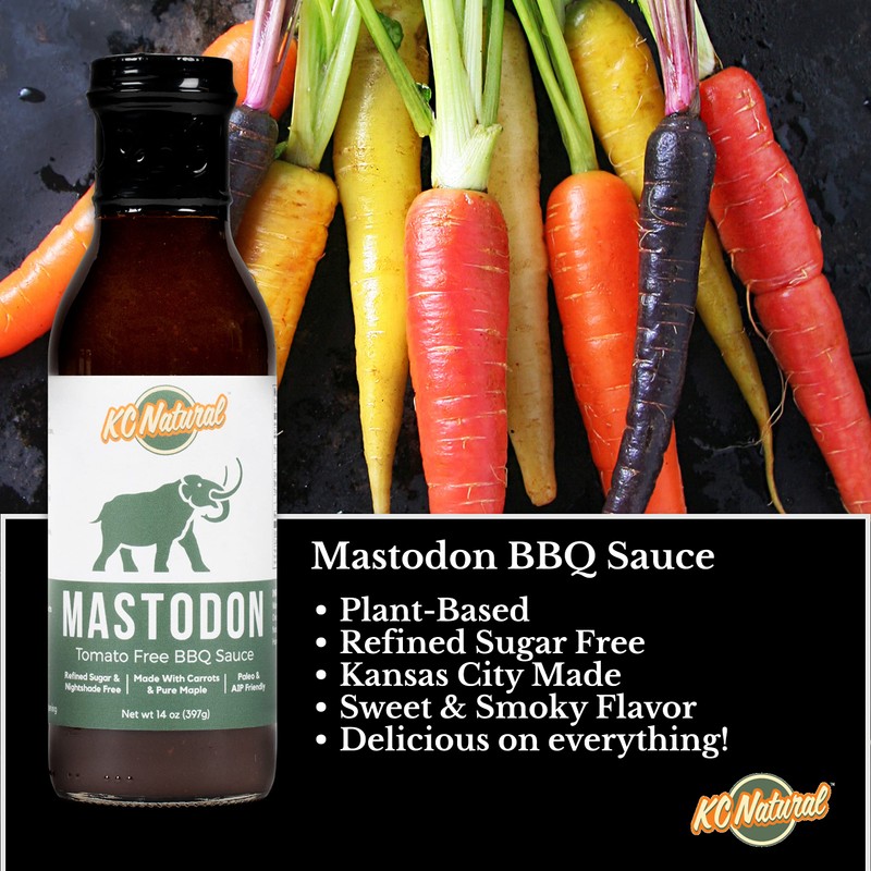 KC Natural - Mastodon Paleo AIP BBQ Sauce 14oz, (2