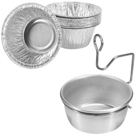 Grill Grease Cup with Clip for Char-broil/ Kenmore Grease Tray Replacement, Grill Grease Tray with 10 Pack Aluminum Foil Liner for Masterbuilt Propane 30" & 40" Smokers Drip Pan Replacement Parts