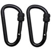 Max Fuchs Carabiner D 8MMx8CM Black Screw Lock Two Pack