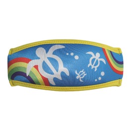 SeaCanary Snorkeling Diving Mask Strap Cover Rainbow Honu Blue