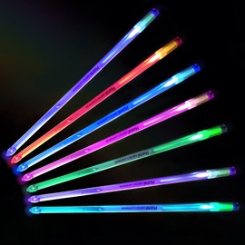 Hami LED Light up Drum sticks, 15 Color Changing Drumsticks, Support USB Charging with Opening Key, PC Polymer Material, Durable Professional Musical Practice for Kids Adults (2pcs / Pack)