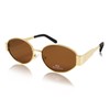 JiSoo Gold Polarised Sunglasses Womens - Retro Oval Sunglasses Vintage
