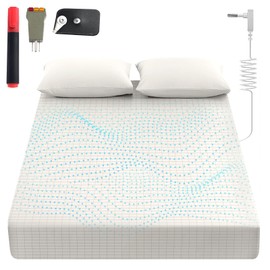 Grounding Sheets King, 90% Organic Cotton+ 10% Pure Silver Fiber,Grounded Bed Sheet Kit, Deep Pocket Grounded Bed Sheet, Relieves Pain - Used for Healthy Sleep Therapy(White, Twin)