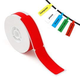 NIIMBOT Red Cable Labels Maker Tape for D11/D110/D101 Label Maker, 0.49'' x 4.29'' -65 Tapes/Roll, Thermal Label Tape for Home Office Labeling Tape Replacement