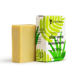 Extraherbos Jabón Aloe Vera y Tepezcohuite 100% Natural | Ayuda a tratar y prevenir imperfecciones en la piel, tales como cicatrices, puntos negros, acné, Para pieles sensibles y grasas, 100g