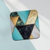 Square Single Coaster - Art Deco Blue Marble Effect New