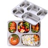 AIYoo Set of 2 Stainless Steel Rectangular Divided Plates Tray