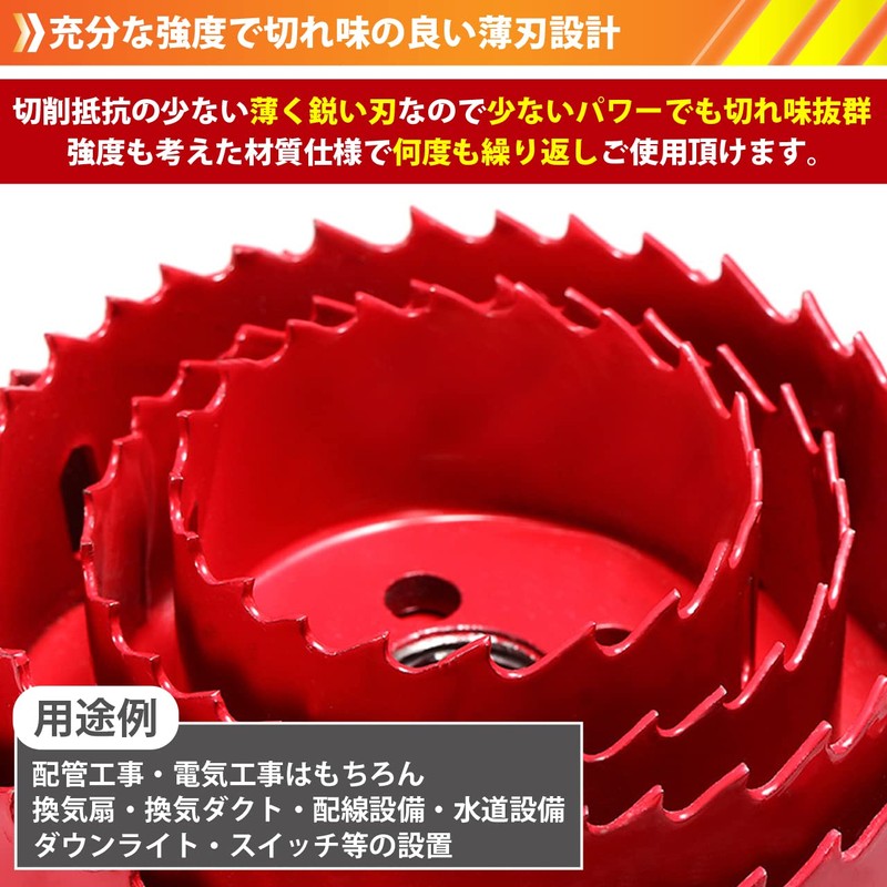 Bi-Metal Hole Saw Set, Metal, Wood, Hole Making, Cutting Tool
