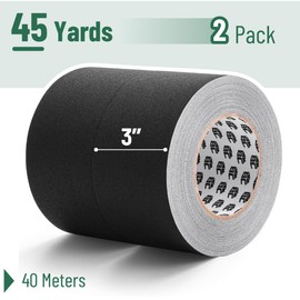 Bates- Black Gaffers Tape 3 Inch x 45 Yards, 2 Pack, Black Gaffer Tape 3 inch, Polyethylene-Coated Cloth, Non-Reflective, No Residue