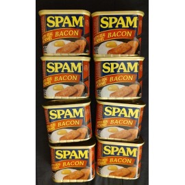 Yum Yum 8 SPAM With Real Bacon Flavor Ham Pork Meat 12oz Cans BB 2026 YUM!