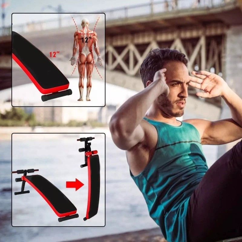 ArgenMex Banco Inclinado Curvo P/ Abdominales Ejercitador Gimnasio