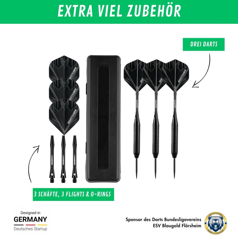 Champify *NEW 23g Brass Darts Set "Nighthawk" with Steel Tip