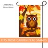 JIMOWANG Welcome Fall Owl Maple Leaves Burlap Garden Flag Double
