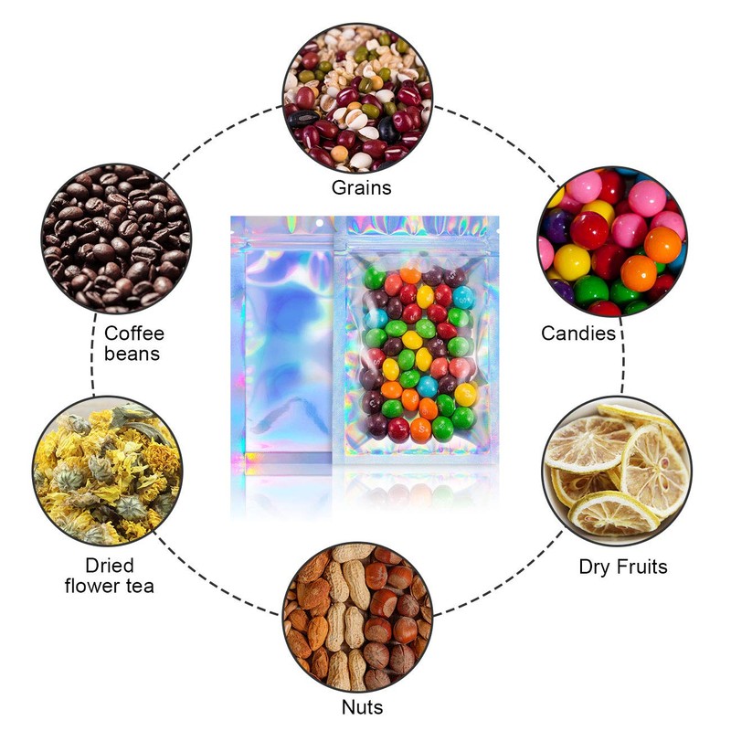 100pcs 3"X 4" Smell Proof Resealable Mylar Bags Food Storage