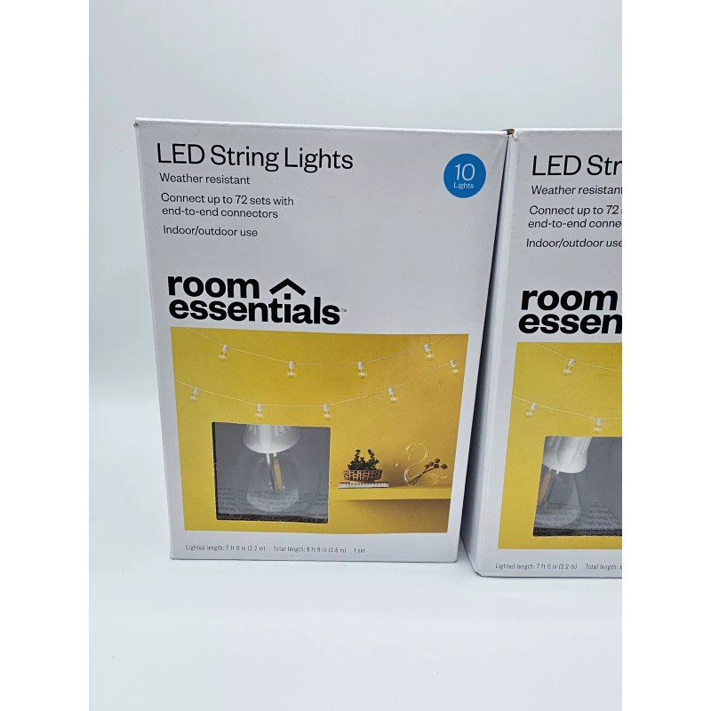 Room Essentials 2 String Bulb Lights LED Room Essentials NEW