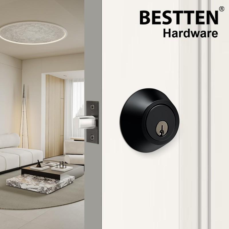 BESTTEN 3 Pack Keyed Alike Deadbolt, Single Cylinder Entry Door