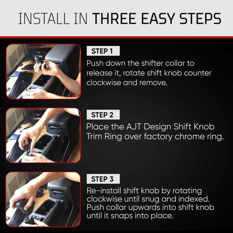 AJT DESIGN Shift Knob Trim Ring for 2016-2023 Tacoma -