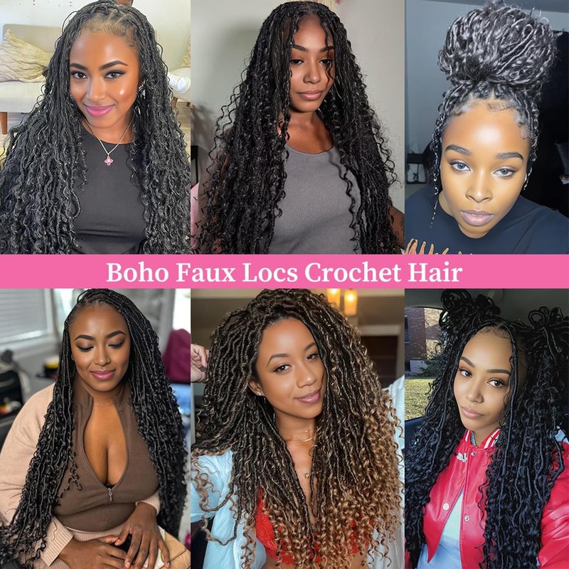 Faux Locs with Curly Ends Soft Goddess Locs Crochet Hair