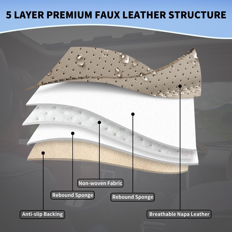 hoozoom Leather Front Car Seat Covers Breathable Seat Covers Waterproof