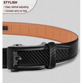 KEMISANT Men's Belt-Nontrimmable Ratchet Belt Adjustable for Gift Men Lightweight 1 3/8"(Black,48"-56"Waist Adjustable)