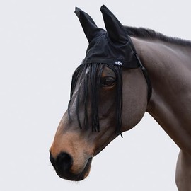 Saxon Fly Fringe with Ears, Black, Pony
