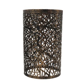 Industrial Vintage Style Easy Fit Metal Cage Drum Lampshade Ceiling Pendant Lamp with Free Reducer Plate for Living Rooms Bedroom Kitchen Dining Room and Cafe (Brushed Copper)