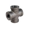 Everflow Supplies BMCR0014 Black Malleable Cross Fitting, 0.25 Inch