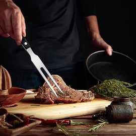 Roysmart Stainless Steel Meat Fork with Handle, Professional Multifunctional Cooking Fork, Meat Fork, 30 cm Carving Fork, Grill Fork, Serving Fork, Roasting Fork for Barbecue, Kitchen, Roasting