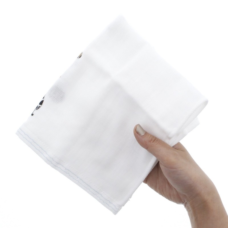 Imabari Towel, Handkerchief, Gauze, Hot Towel, Nyanko, Blue, 13.0 x
