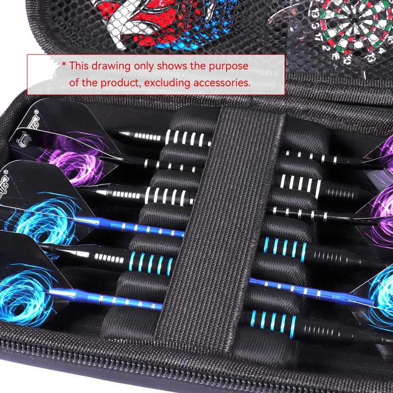 CyeeLife PU Dart Carrying Case for 6pcs Steel and Soft