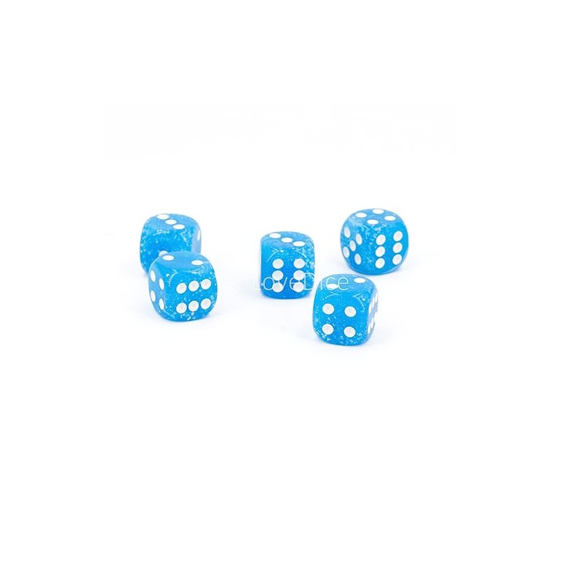 WeLoveBeads W6 Cube (16 mm) in Turquoise White/White Dots -