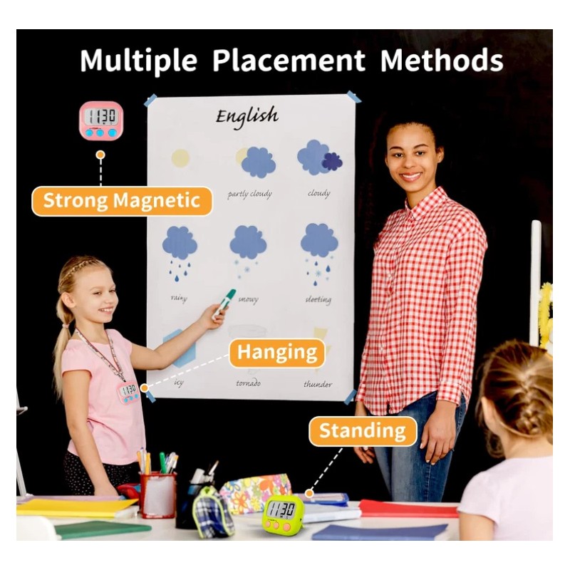 Magnetic Digital Timer Classroom for Kids Large Display Clock Loud