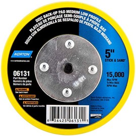 Norton Pressure Sensitive Adhesive Medium Low-Profile Pad, 5" Diameter, 15000 rpm (Pack of 5)