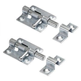 LouMaxx Door Bolt Set of 2 – Bolt Lock 38 x 45 mm – Includes Screws – Lock Bolt Door – Sliding Bolt – Lock for Doors – Bolt Latch – Door Lock