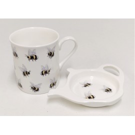 Bumble Bees Fine Bone China Teabag Tidy
