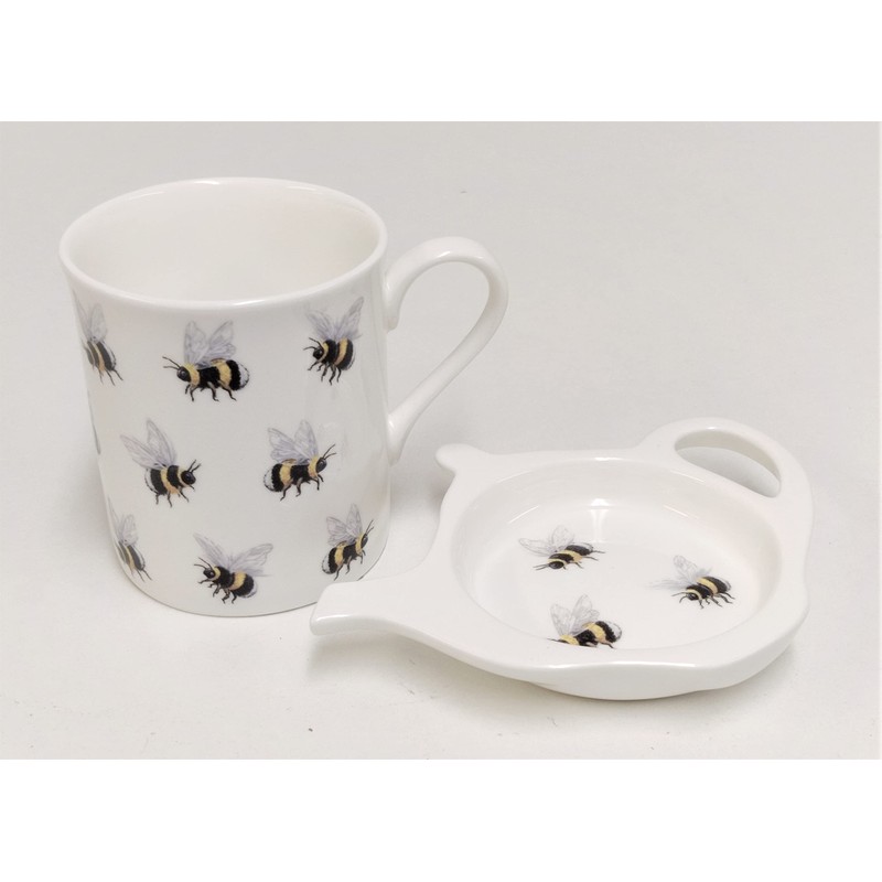 Bumble Bees Fine Bone China Teabag Tidy