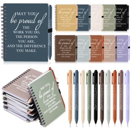Honoson 50 Sets Employee Appreciation Gifts Employee Appreciation Notebook with Ballpoint Pen Mini Spiral Inspiration Notebook Thank You Bulk Christmas Gift for Employee Coworker Teacher (Vivid Color)