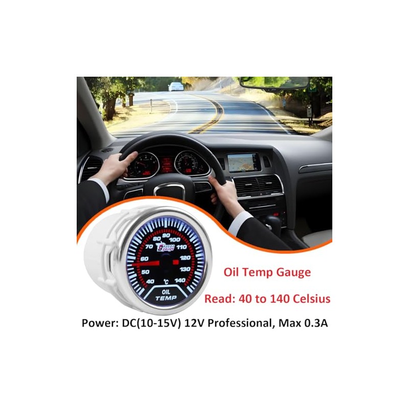 Car Oil Temperature Display 2 Inch 52 mm Oil Temperature