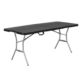 Lifetime 6-Foot Fold in Half Table, Light Commercial, Black