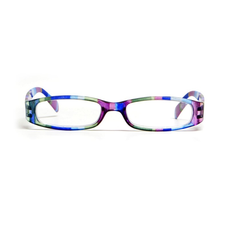 Calabria R576 Colorful Stripe Reading Glasses +1.50 Purple Women Trendy