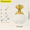 Bofea-Gold Semi Flush Mount Ceiling Light,Brass Vintage Flush Mounted Ceiling