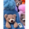 KH Gorro Dos Pompones Oso Tierno Niñas Niños Unisex Invierno