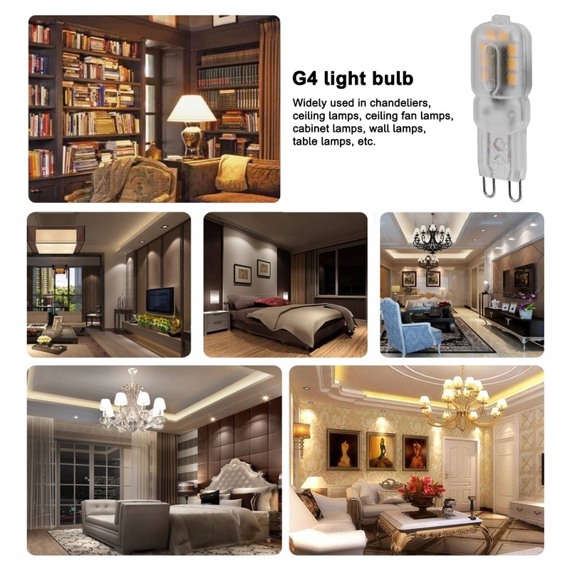10Pcs Bi Pin Bulbs 12LED 1.2W G4 LED Bulb for